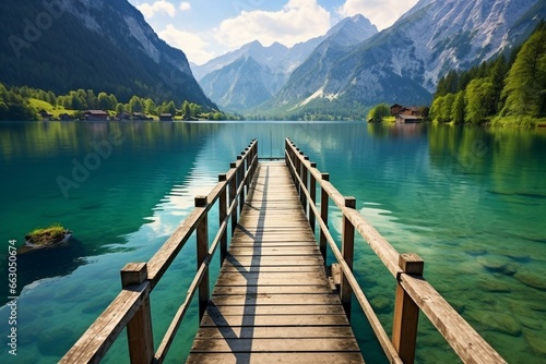Scenic view of lake in Austria. Generative AI