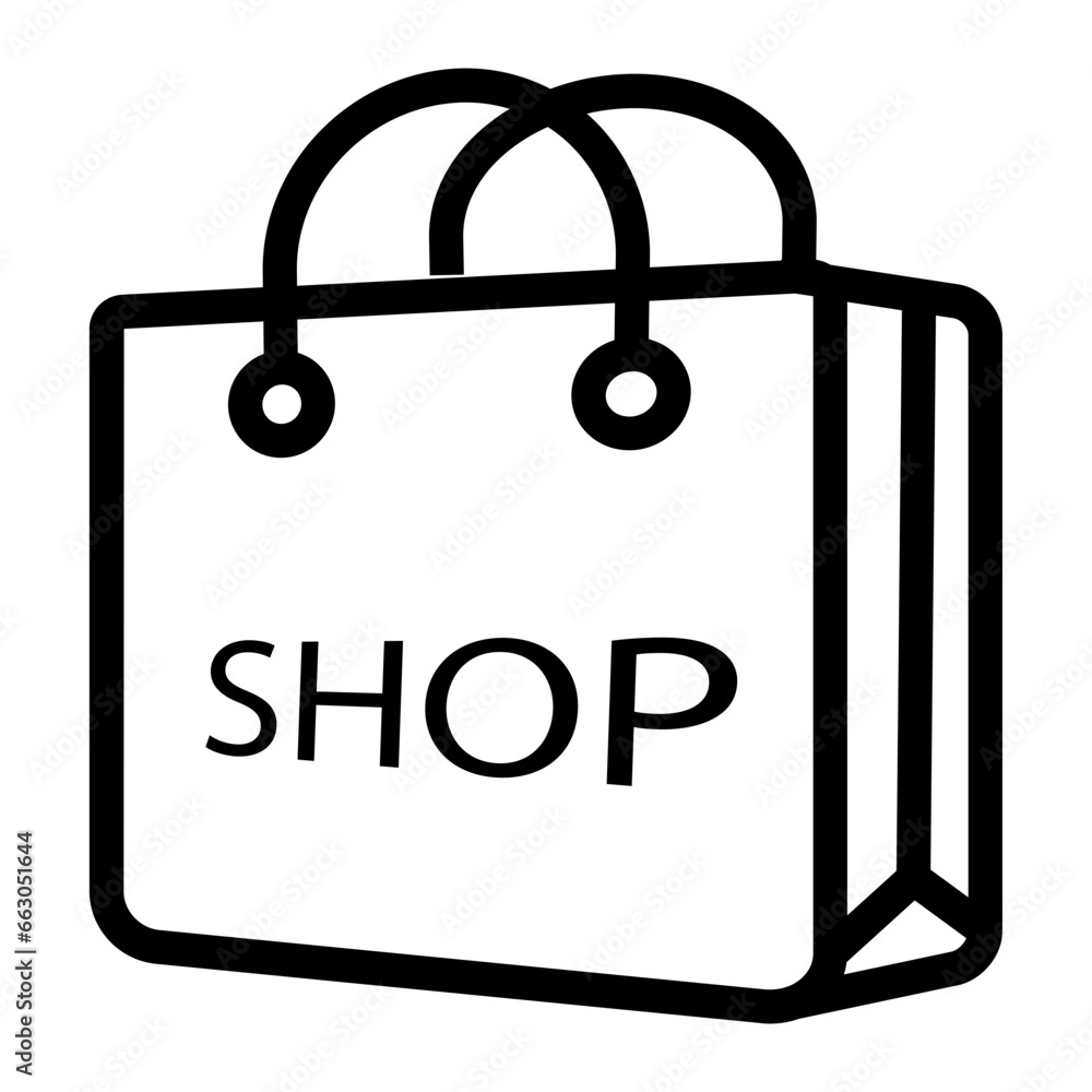 Shoping bag icon in flat style. Handbag sign vector illustration on white isolated background. Package shopping concept. Shoping bag icon in flat style. Handbag sign vector illustration on white isolated background. Package shopping concept.