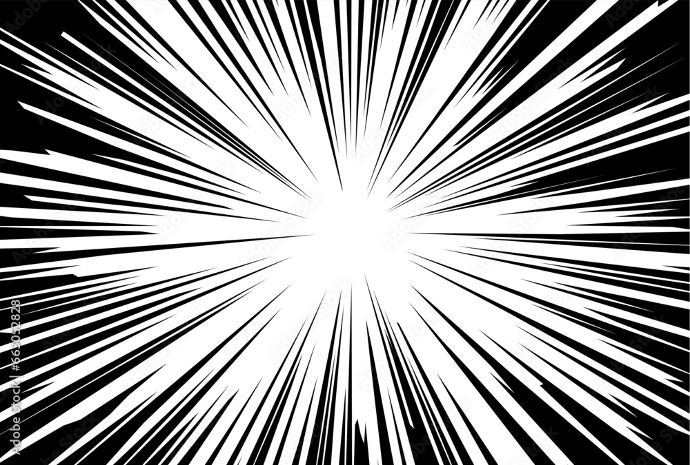 Obraz premium 集中線 マンガ 光 背景