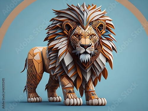 Beautiful abstract geometric lion concept