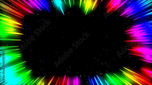 虹色の集中線グローあり