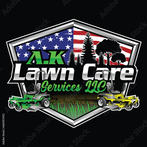 Lawn care and service isolated logo vector, this eye-catching logo is perfect for lawn care and services businesses