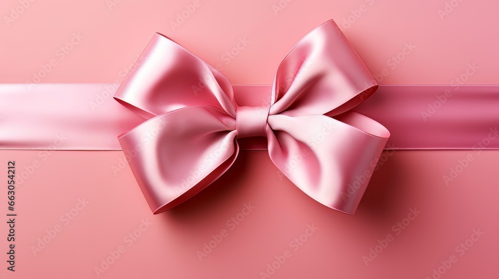 pink bow on a red background