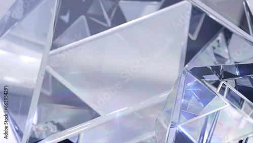 Wallpaper Mural Modern background with polygonal crystals. A geometric jewelry surface designed in abstract 3D. Diamond reflection crystals are animated in the background. Torontodigital.ca