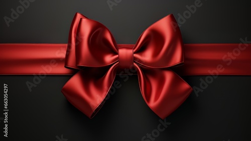 red bow on black background