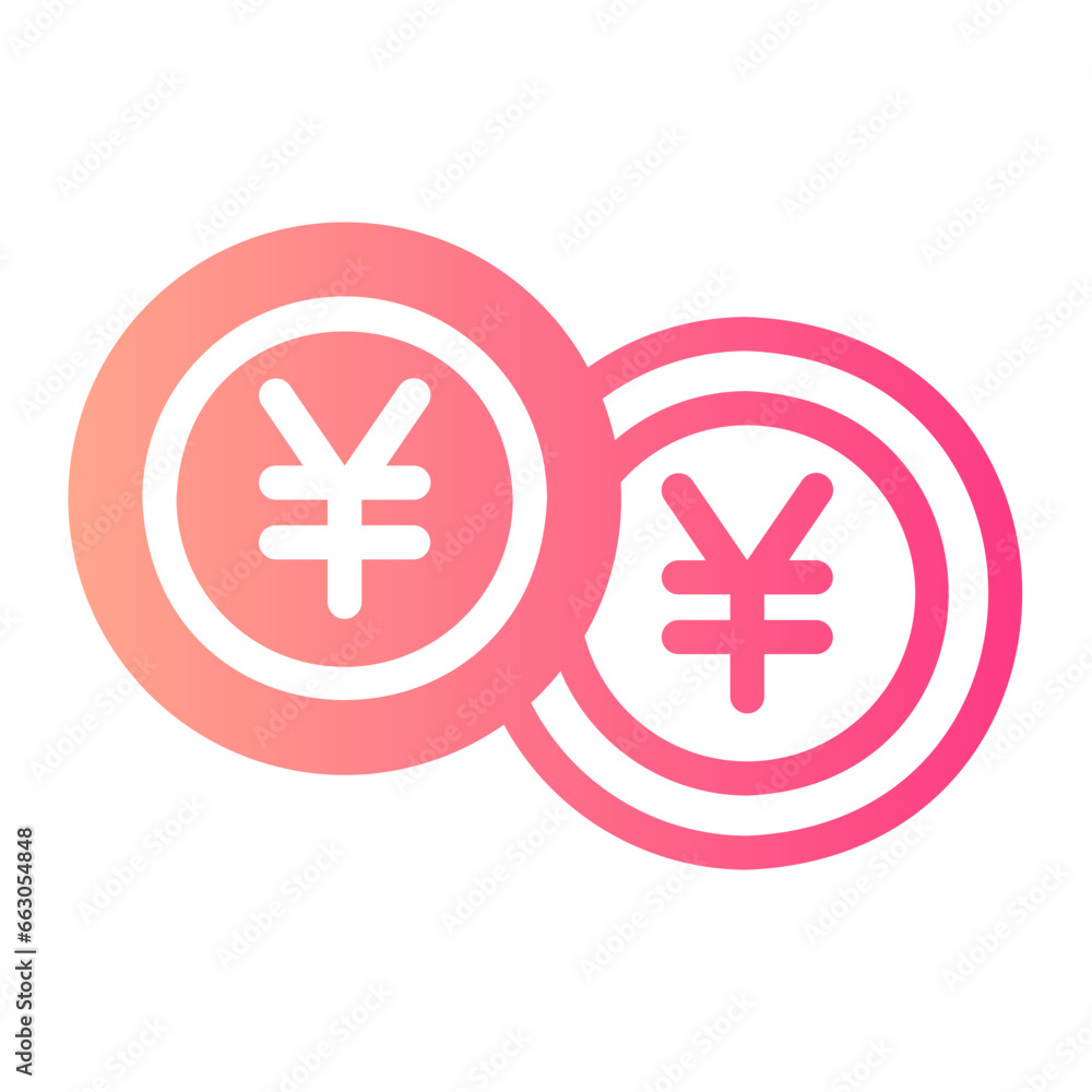 Obraz premium yen gradient icon
