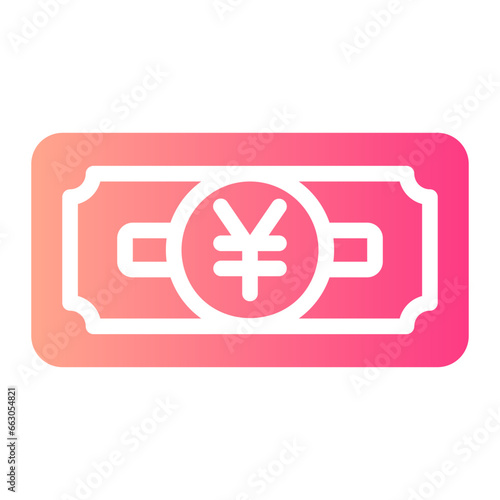 japanese yen gradient icon