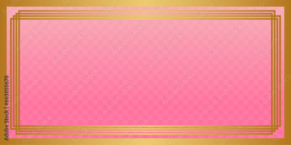 ピンクと金の和柄背景　格子柄文様