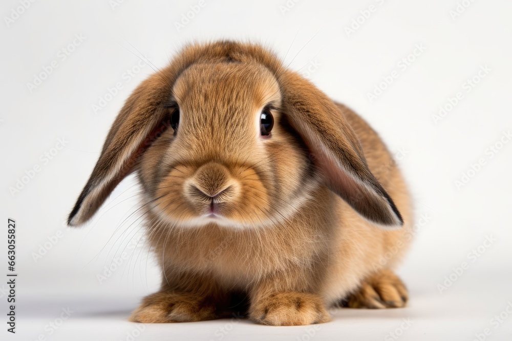 A rabbit in front of a white background A rabbit in front of a white background