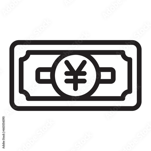 japanese yen line icon