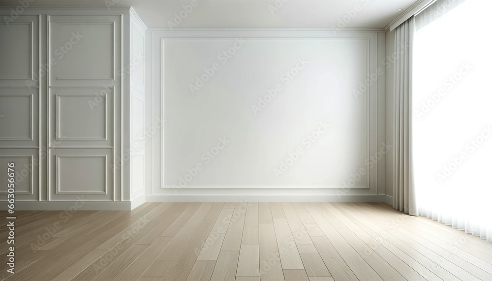 Empty room with white wall for art galleries. Empty room with white wall for art galleries.