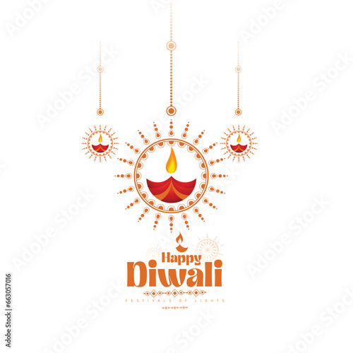 "Diwali" or Deepawali, The Festivals of Lights with beautiful Lamps or diya