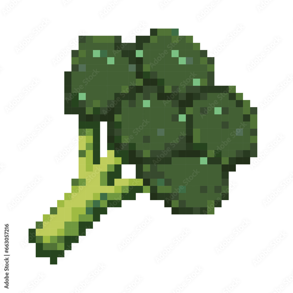 Fototapeta premium Broccoli pixel art