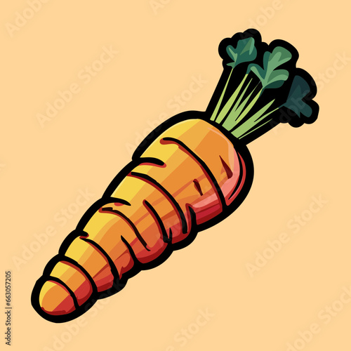 Vibrant Carrot: Vector Carrot Illustration