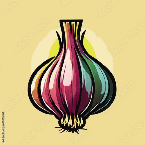 Vibrant Garlic Bulb: Vector Garlic Bulb Illustration