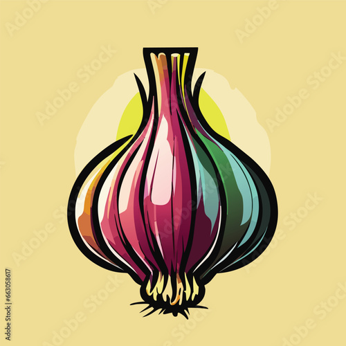 Vibrant Garlic Bulb: Vector Garlic Bulb Illustration
