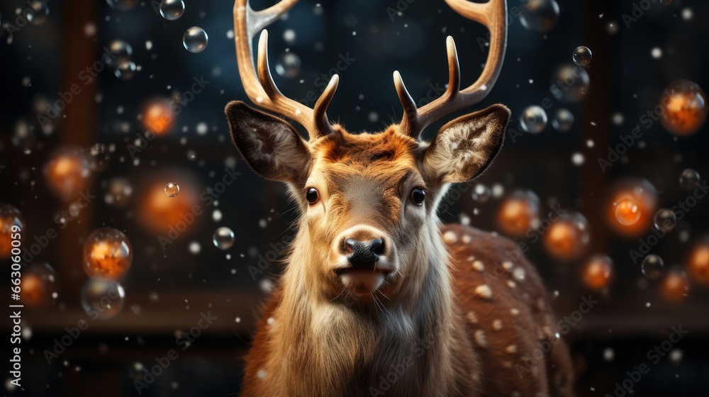 christmas deer, Rudolph, winter theme, christmas background and wallpaper
