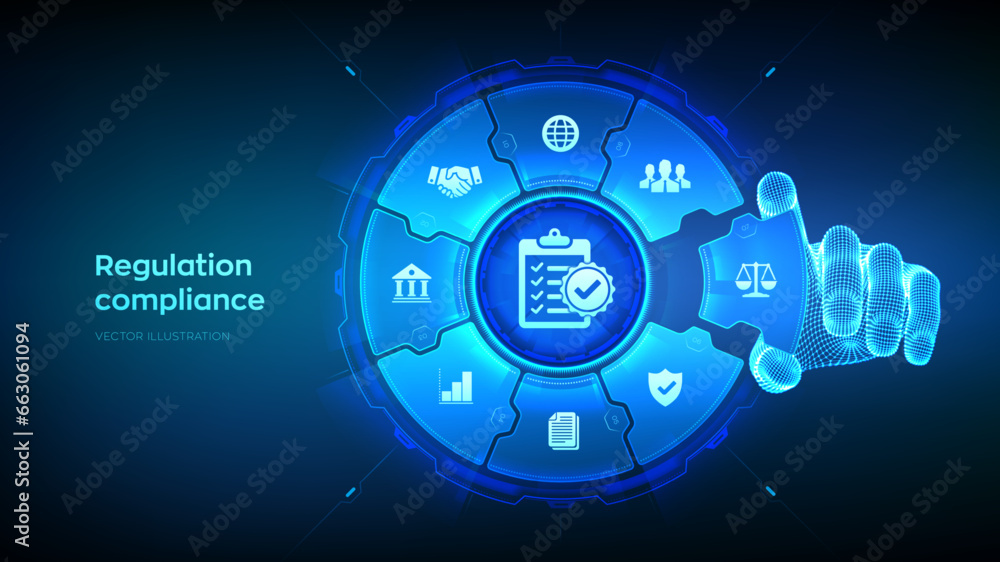 Regulation Compliance financial control technology concept. Compliance ...