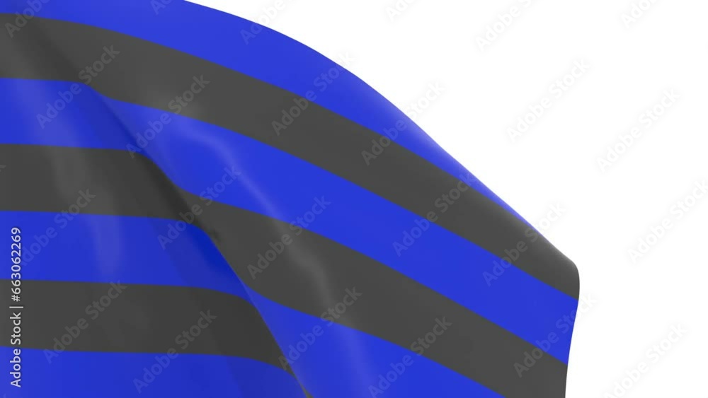 Waved flag textured by Inter Milan European football team uniform colors. 3D render Waved flag textured by Inter Milan European football team uniform colors. 3D render