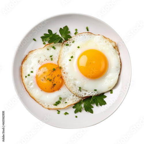 Fried eggs in a plate