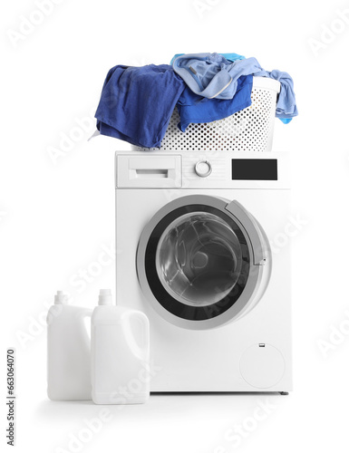 Modern white washing machin...
