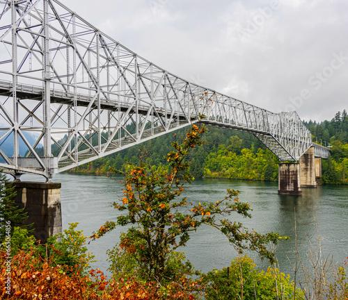 The Bridge of The Gods Crosses The Columbia River at Cascade Locks, Oregon, USA photo