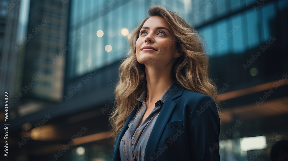 Close up portrait of young attractive businesswoman wearing smart clothes and smiling and looking absolutely happy posing outdoors city the background. Close up portrait of young attractive businesswoman wearing smart clothes and smiling and looking absolutely happy posing outdoors city the background.