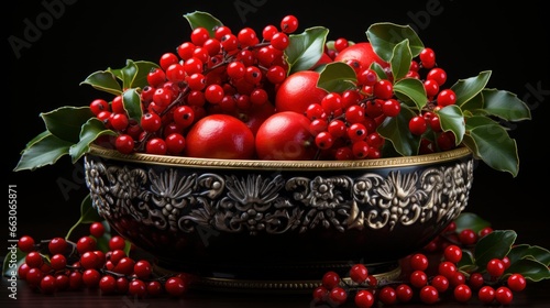 christmas decoration with berries