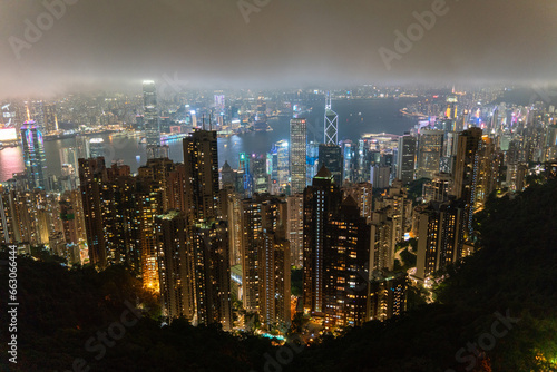 night skyline of hong kong