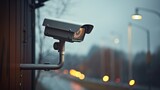 Security camera on the road fines for speeding cars