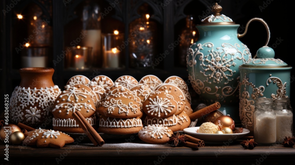 Fototapeta premium christmas gingerbread cookies