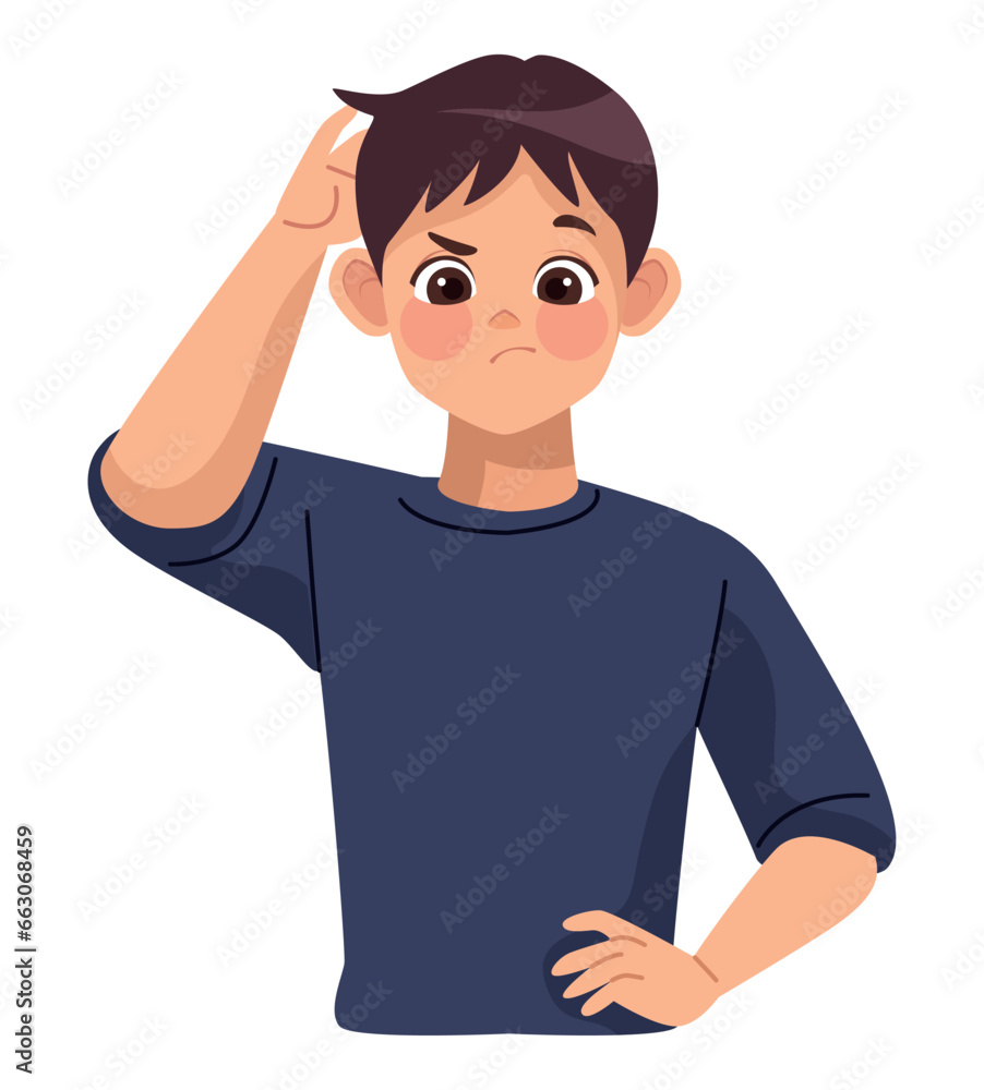 man thinking character man thinking character