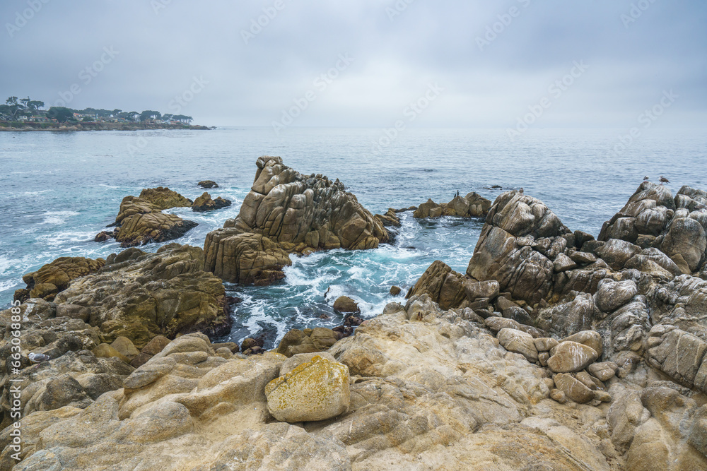 Monterey Bay. Beautiful rocky beach, and beautiful Pacific ocean