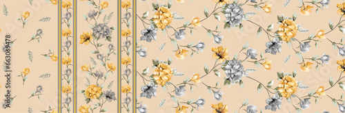Seamless Floral Pattern, Vector Illustration