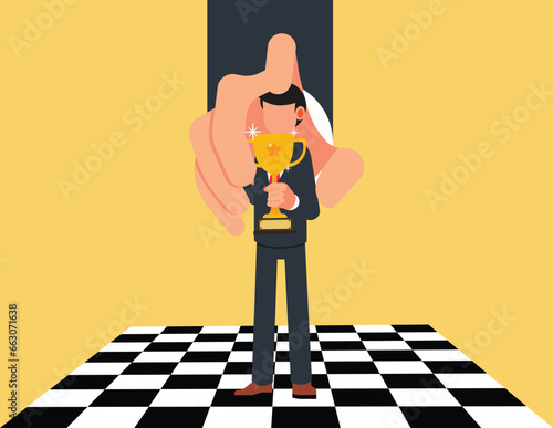 Domination or manipulate by control puppet doll, marionette or exploitation. Male employees controlled by business enterprises.