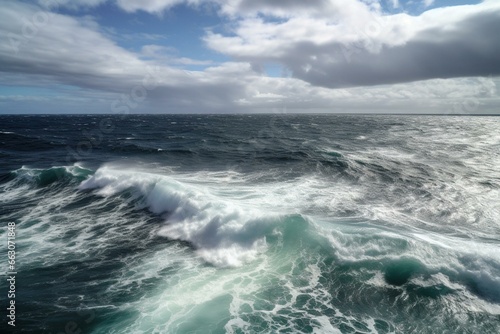 Stunning sights of the tumultuous ocean. Generative AI