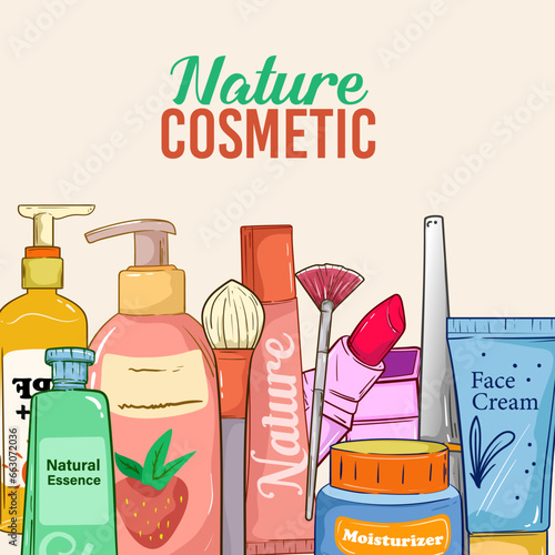 Beauty routine elements, facial brushes and stickers. Spa morning care tools, make up concealer and hair brush.