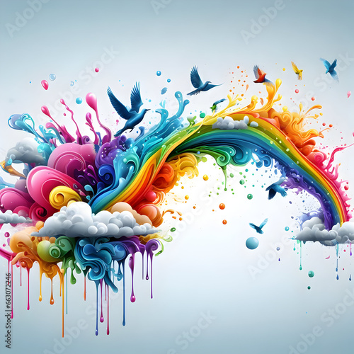 abstract background with colorsplashes photo