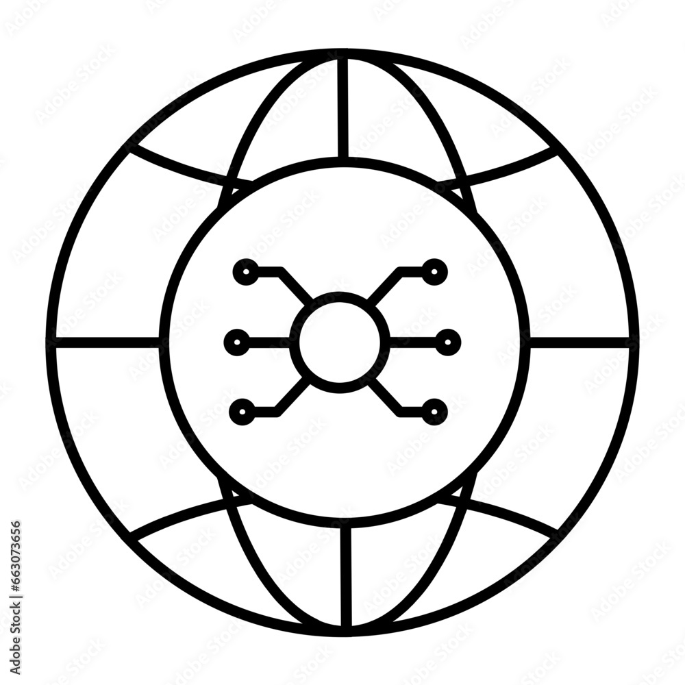 internet net on globe earth illustration