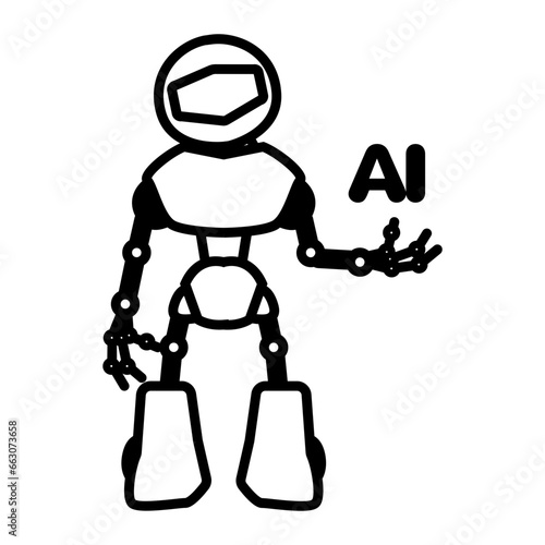 robot artificial intelligency vector icon
