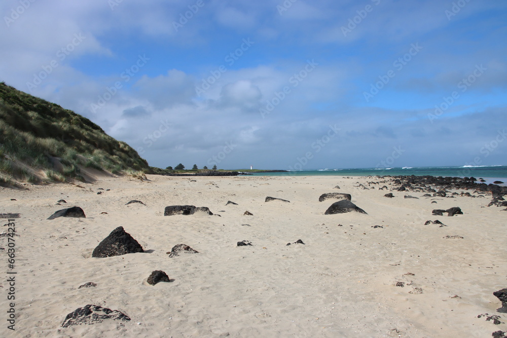 Beach scene on Griffiths Island, Port Fairy, Victoria, Australia. Beach scene on Griffiths Island, Port Fairy, Victoria, Australia.