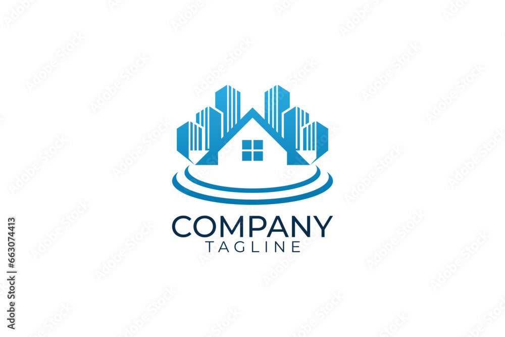 Real estate logo design and vector template