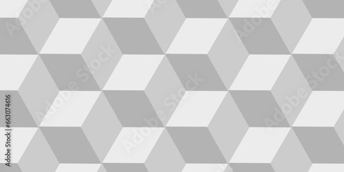 Abstract geometric structure mosaic and tile square background with cubes pattern. Seamless geometric pattern abstract background. abstract cubes geometric white and gray color hexagon technology. © MdLothfor