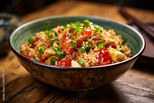 Delicious fried rice. Generative AI
