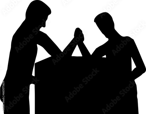 arm wrestling logo illustration silhouette