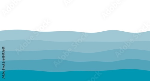 Blue river ocean wave layer background, Blue sea wave background. Ocean abstract waves lines wallpaper illustration.