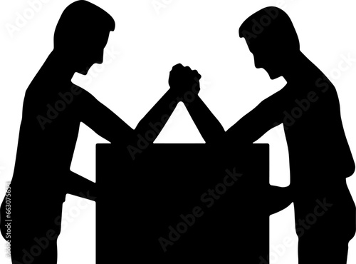 arm wrestling logo illustration silhouette