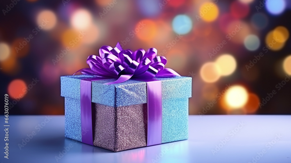 Neon Christmas and New Year holidays background with bokeh, winter season post card. Copy space Neon Christmas and New Year holidays background with bokeh, winter season post card. Copy space