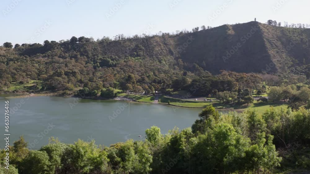 Panoramic views of Valley Lake (Ketla Malpi) in Mt Gambier, South Australia Panoramic views of Valley Lake (Ketla Malpi) in Mt Gambier, South Australia