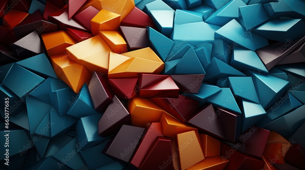 Obraz premium Colorful Geometric Shapes Mosaic Background , Background Image,Desktop Wallpaper Backgrounds, Hd
